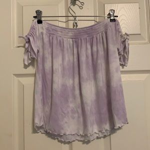 American eagle purple off the shoulder top